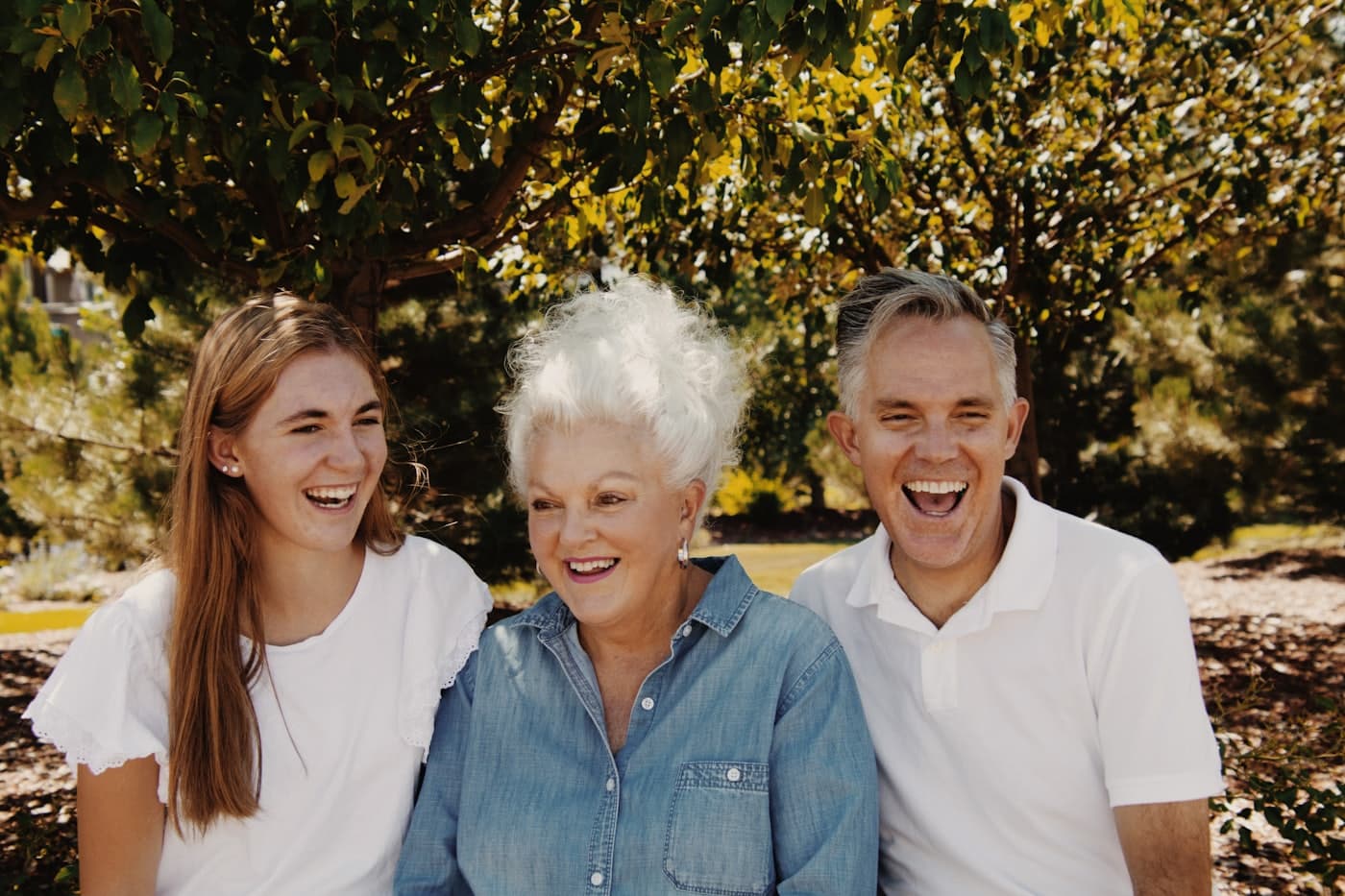 An older couple smiling warmly together